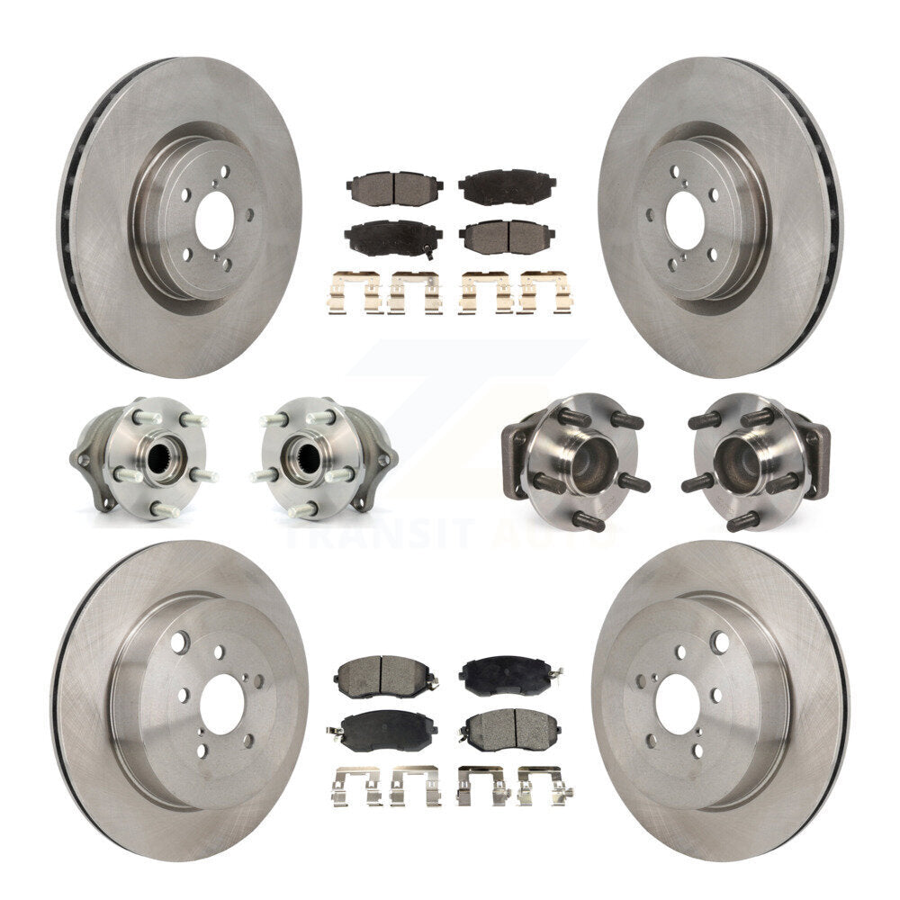 Front Rear Hub Bearing Brake Rotor & Pad Kit (10Pc) For 2019 Toyota 86 With Brembo Brakes KBB-129961