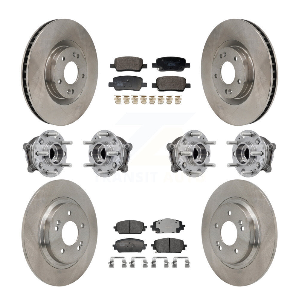 Front Rear Hub Bearing Disc Brake Rotor & Pad Kit (10Pc) For Hyundai Santa Fe Kia Sorento KBB-129963