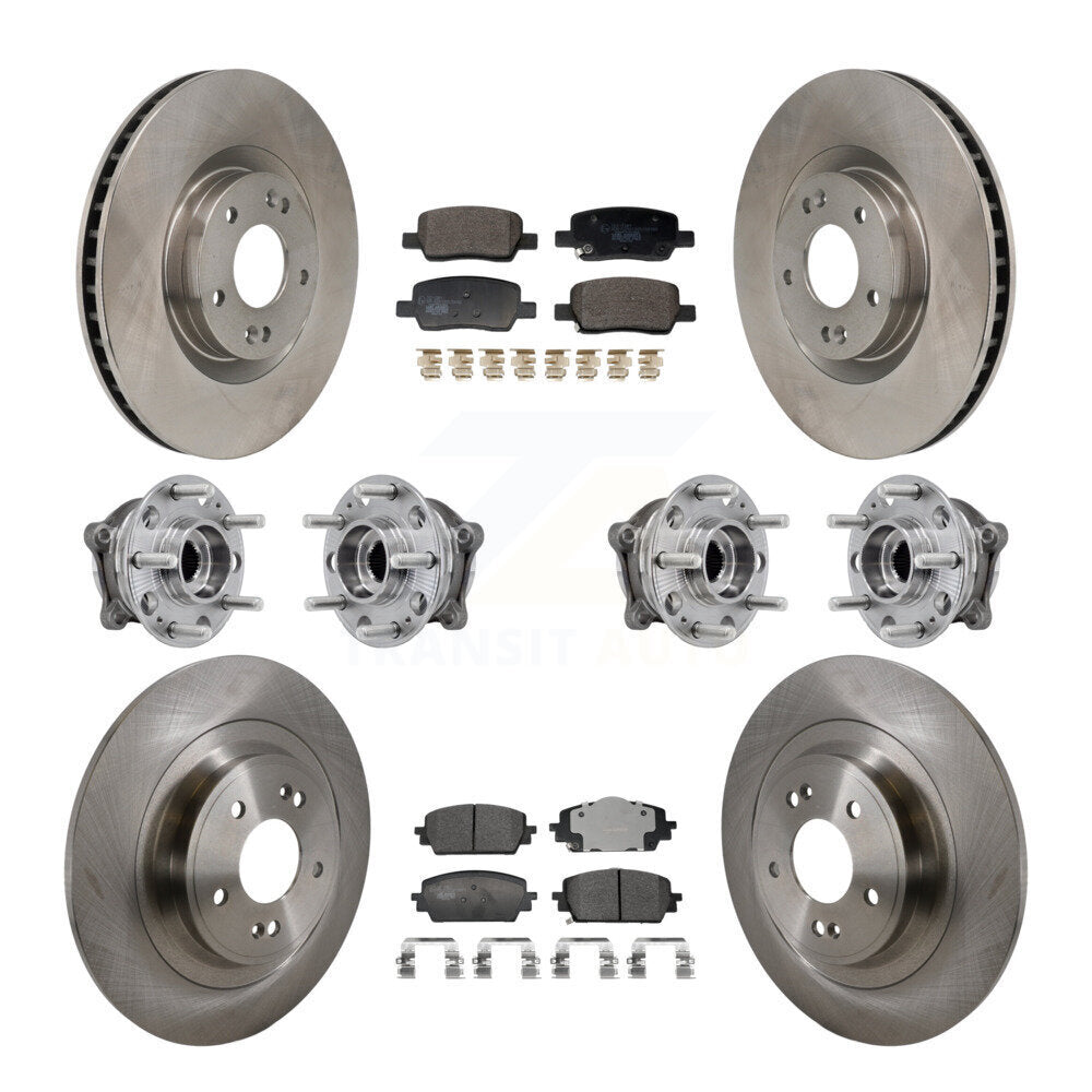 Front Rear Hub Bearing Brake Rotor & Pads Kit (10Pc) For 2022-2024 Hyundai Santa Cruz AWD KBB-129965
