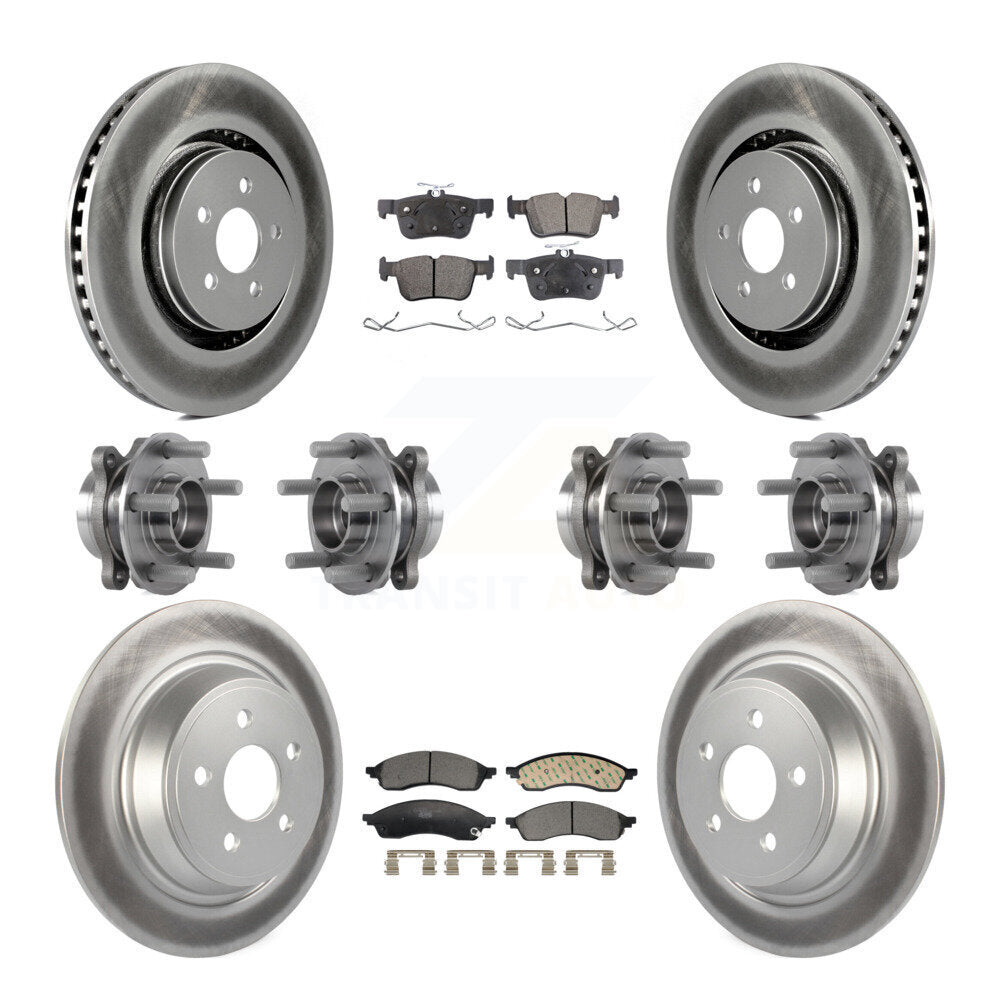 Front Rear Hub Bearing Coat Brake Rotor Pad Kit (10Pc) For 2022-2023 Lincoln Nautilus AWD KBB-129968