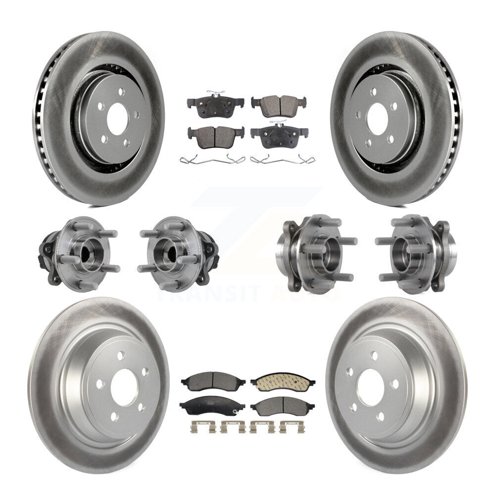 Front Rear Hub Bearing Coat Brake Rotor Pad Kit (10Pc) For 2022-2023 Lincoln Nautilus FWD KBB-129969