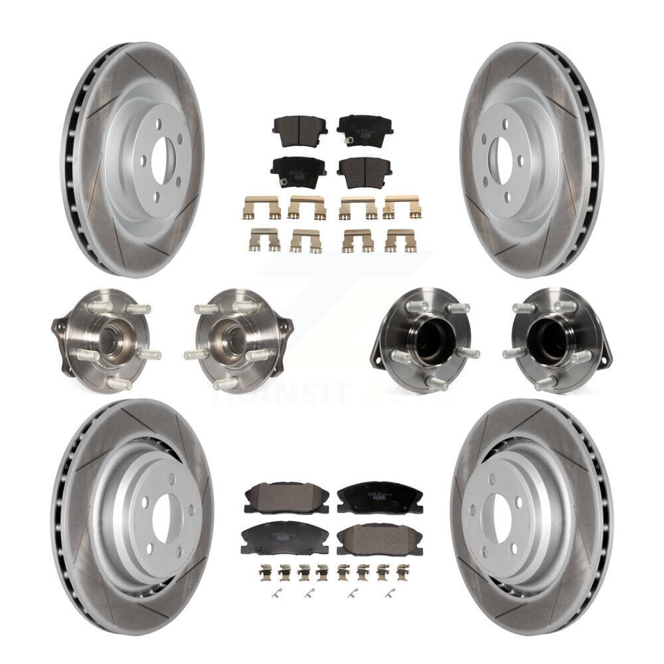 Front Rear Hub Bearings Coated Disc Brake Rotors And Pads Kit (10Pc) For Dodge Charger KBB-129985