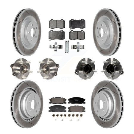 Front Rear Hub Bearings Coated Disc Brake Rotors And Pads Kit (10Pc) For Dodge Charger KBB-129987