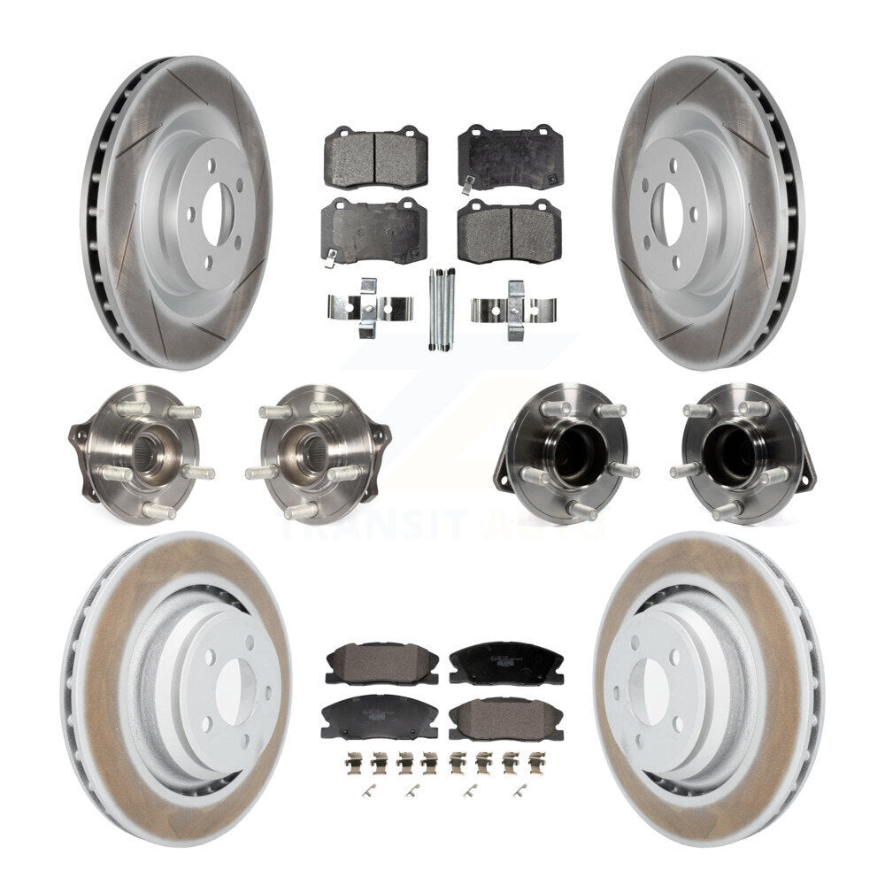 Front Rear Hub Bearings Coated Disc Brake Rotors And Pads Kit (10Pc) For Dodge Charger KBB-129988