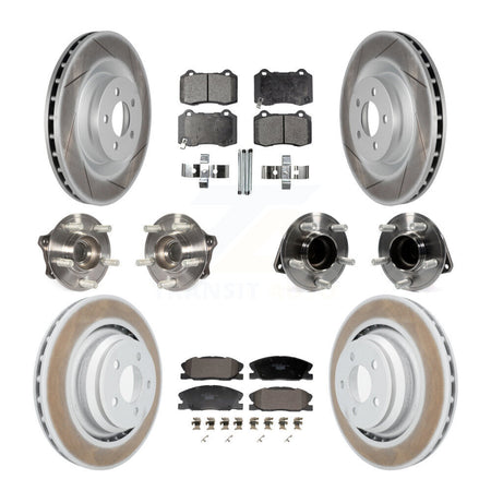 Front Rear Hub Bearings Coated Disc Brake Rotors And Pads Kit (10Pc) For Dodge Charger KBB-129988