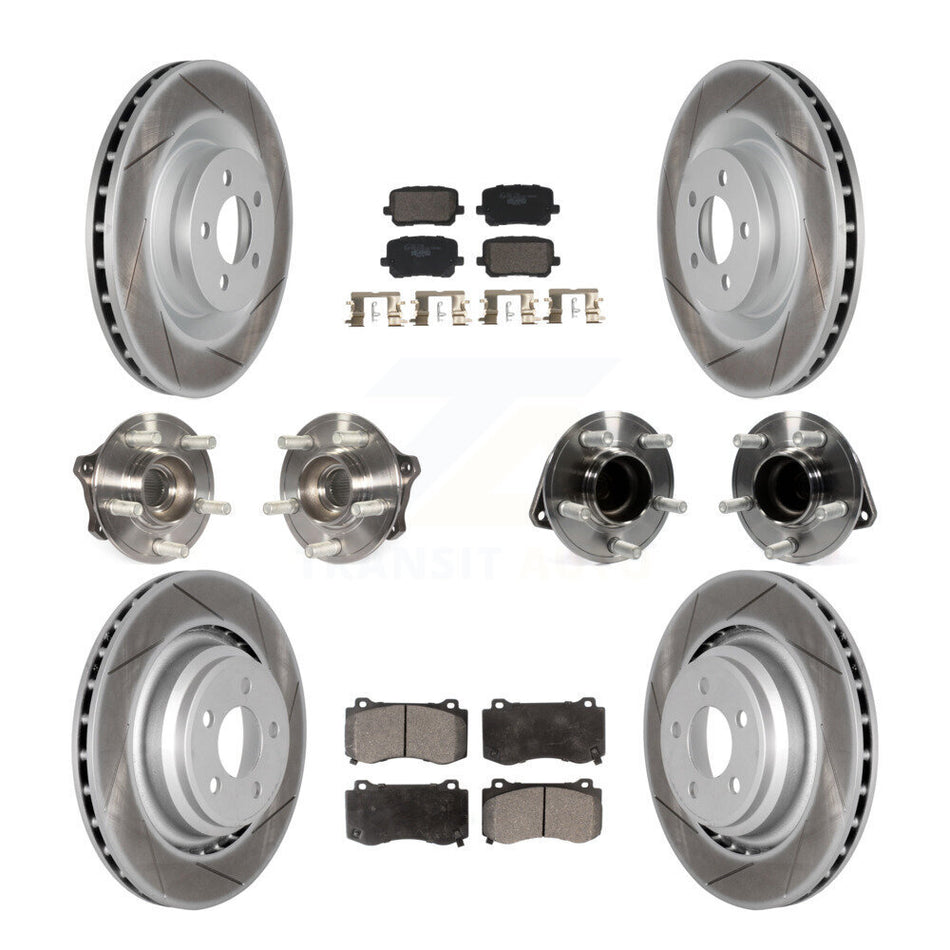 Front Rear Hub Bearings Coated Disc Brake Rotors And Pads Kit (10Pc) For Dodge Charger KBB-129989