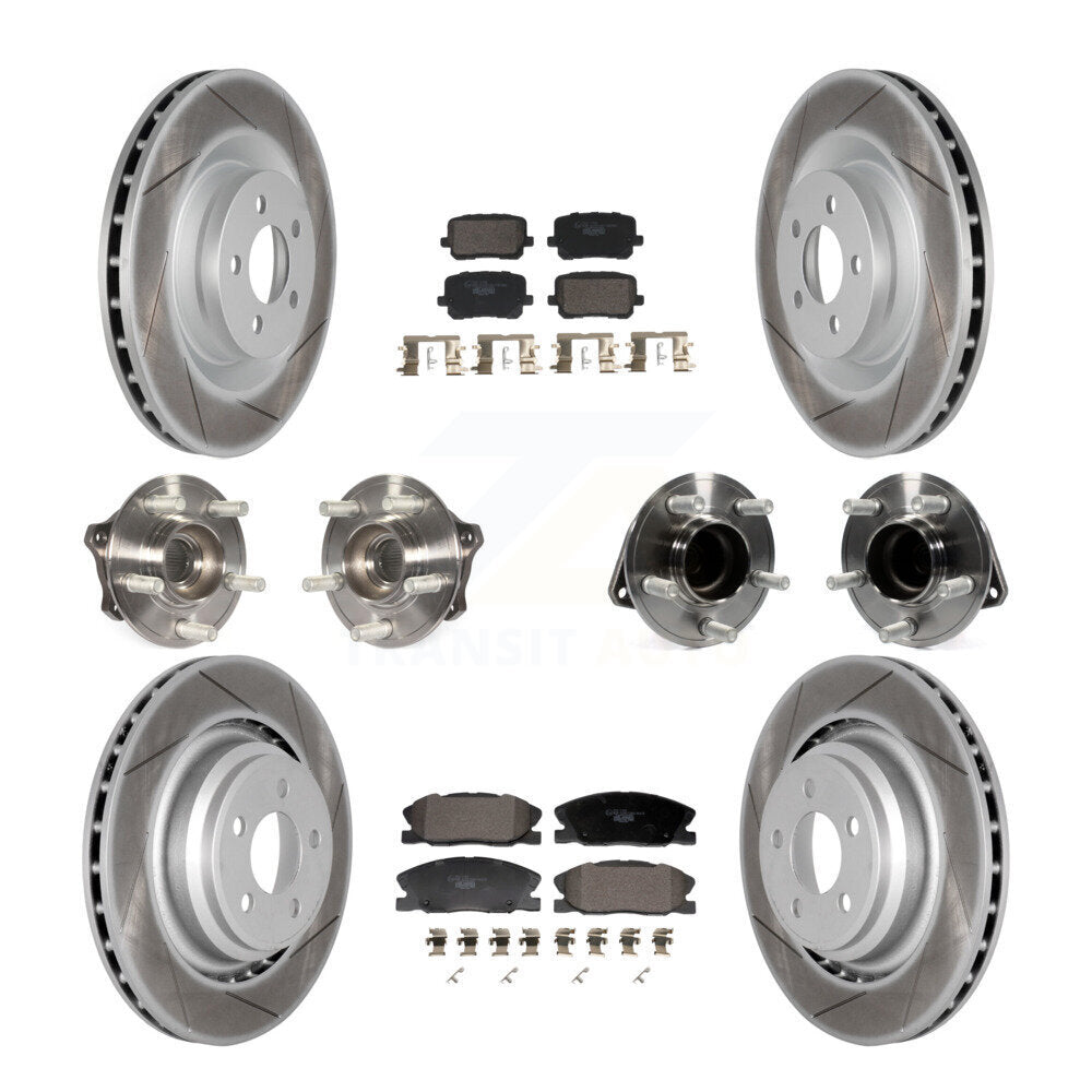 Front Rear Hub Bearings Coated Disc Brake Rotors And Pads Kit (10Pc) For Dodge Charger KBB-129990