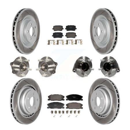 Front Rear Hub Bearings Coated Disc Brake Rotors And Pads Kit (10Pc) For Dodge Charger KBB-129990