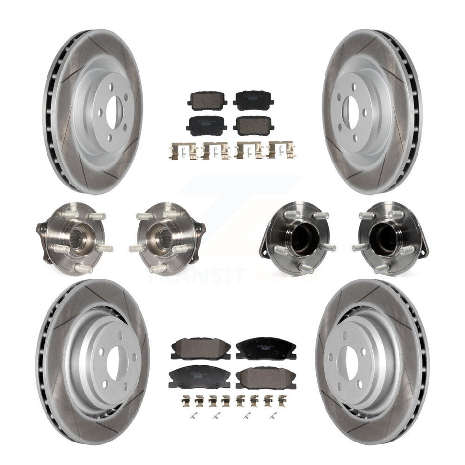 Front Rear Hub Bearings Coated Disc Brake Rotors And Pads Kit (10Pc) For Dodge Charger KBB-129990