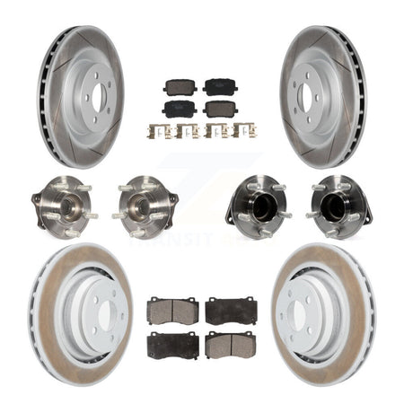 Front Rear Hub Bearings Coated Disc Brake Rotors And Pads Kit (10Pc) For Dodge Charger KBB-129991