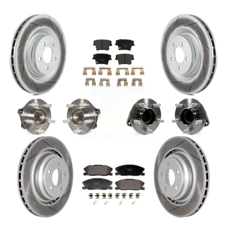 Front Rear Hub Bearings Coated Disc Brake Rotors And Pads Kit (10Pc) For Dodge Charger KBB-129993