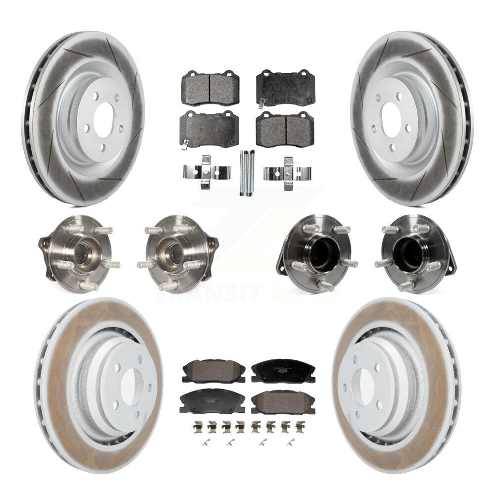 Front Rear Hub Bearings Coated Disc Brake Rotors And Pads Kit (10Pc) For Dodge Charger KBB-129996