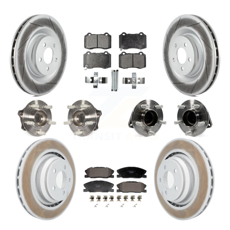 Front Rear Hub Bearings Coated Disc Brake Rotors And Pads Kit (10Pc) For Dodge Charger KBB-129996