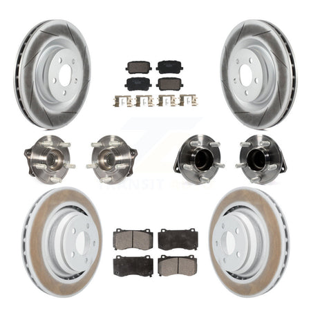 Front Rear Hub Bearings Coated Disc Brake Rotors And Pads Kit (10Pc) For Dodge Charger KBB-129999