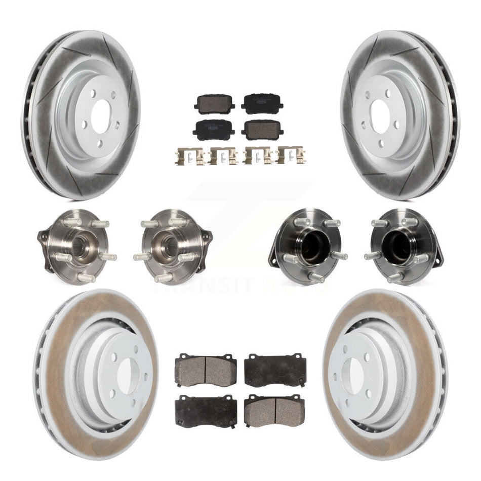 Front Rear Hub Bearings Coated Disc Brake Rotors And Pads Kit (10Pc) For Dodge Charger KBB-129999
