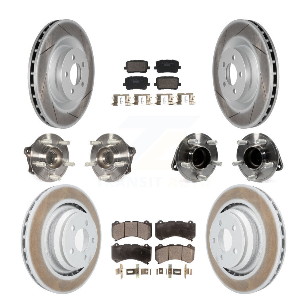 Front Rear Hub Bearings Coated Disc Brake Rotors And Pads Kit (10Pc) For Dodge Charger KBB-130002