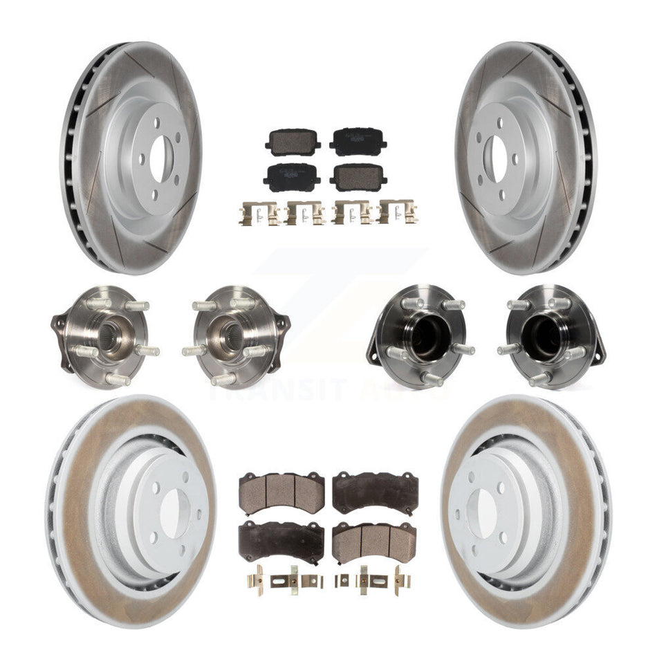 Front Rear Hub Bearings Coated Disc Brake Rotors And Pads Kit (10Pc) For Dodge Charger KBB-130002