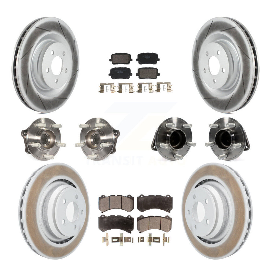 Front Rear Hub Bearings Coated Disc Brake Rotors And Pads Kit (10Pc) For Dodge Charger KBB-130004