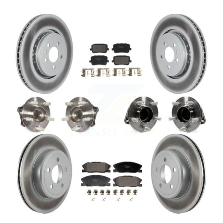 Front Rear Hub Bearing Coated Brake Rotor Pads Kit (10Pc) For Dodge Charger RWD with 5.7L KBB-130006