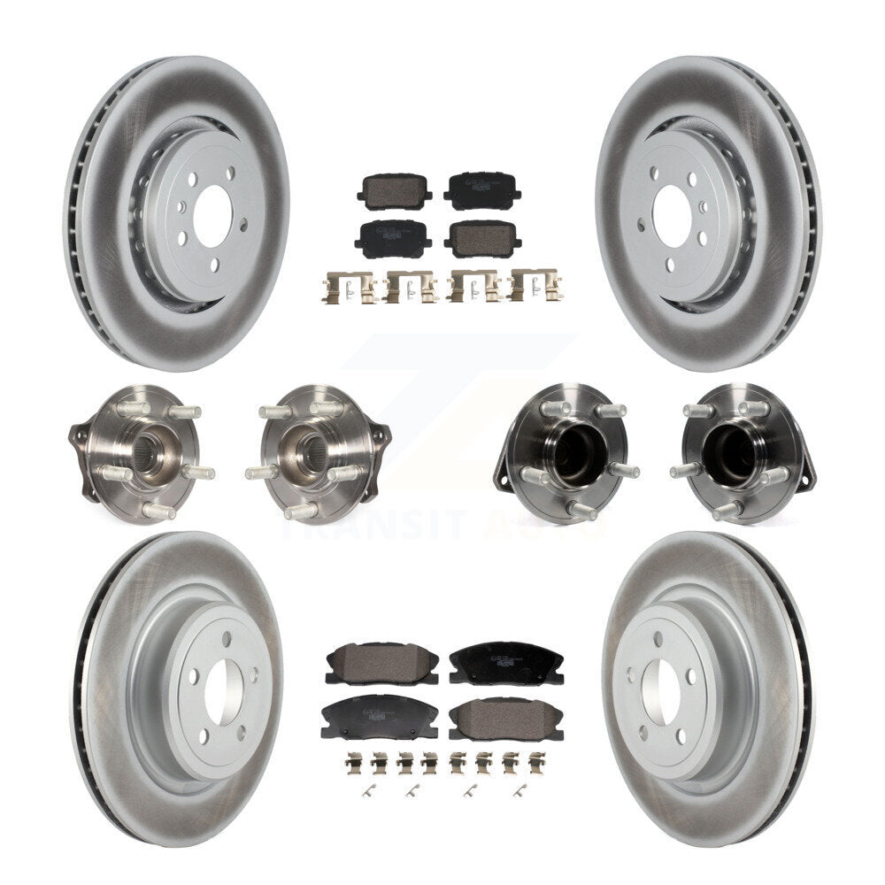Front Rear Hub Bearing Coat Brake Rotor Pad Kit (10Pc) For Dodge Charger Pursuit with RWD KBB-130010