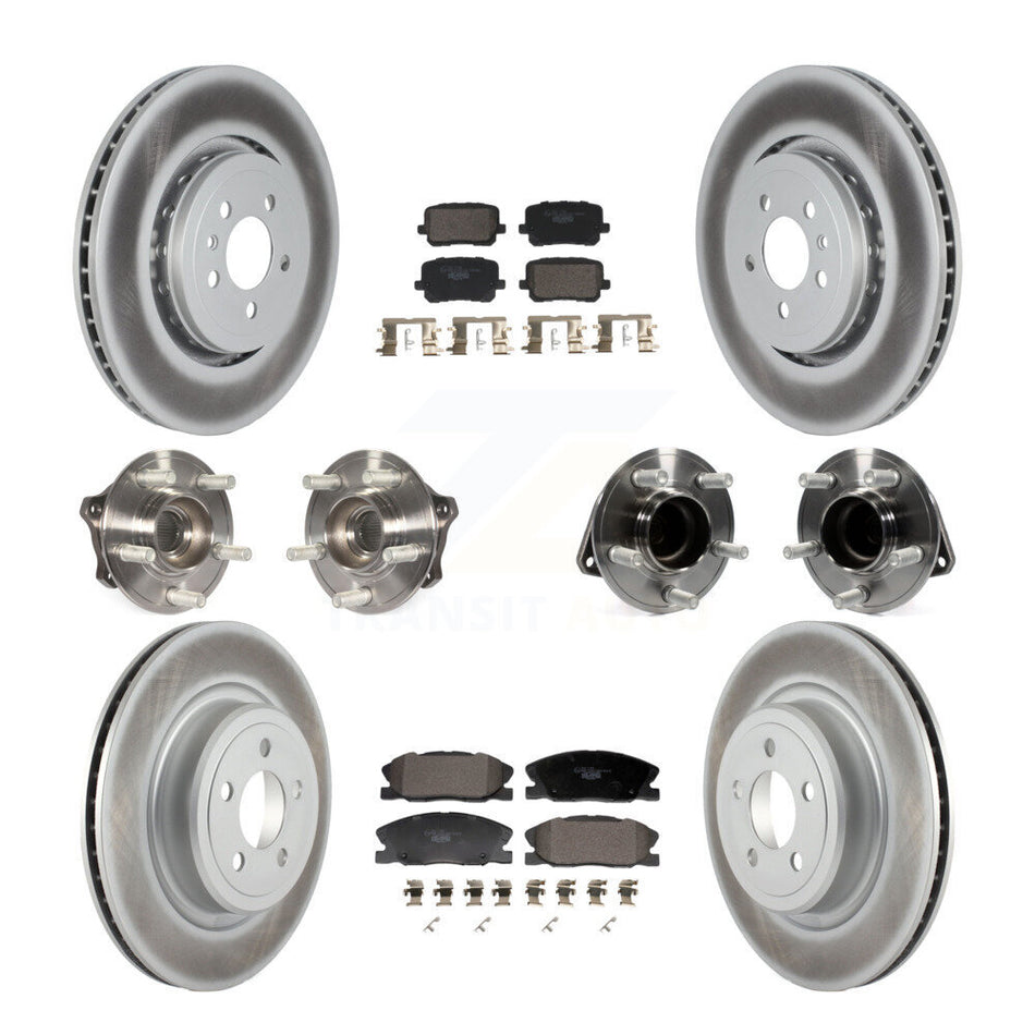 Front Rear Hub Bearing Coat Brake Rotor Pad Kit (10Pc) For Dodge Charger Pursuit with RWD KBB-130010