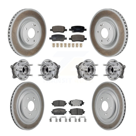 Front Rear Hub Bearing Coated Brake Rotor Pad Kit (10Pc) For Hyundai Santa Fe Kia Sorento KBB-130034