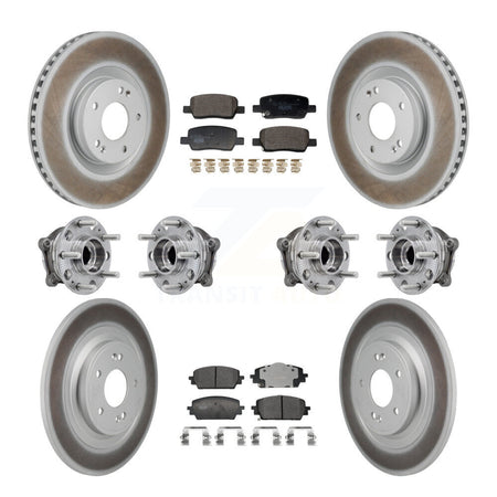 Front Rear Hub Bearing Coated Brake Rotor Pad Kit (10Pc) For 22-24 Hyundai Santa Cruz AWD KBB-130035