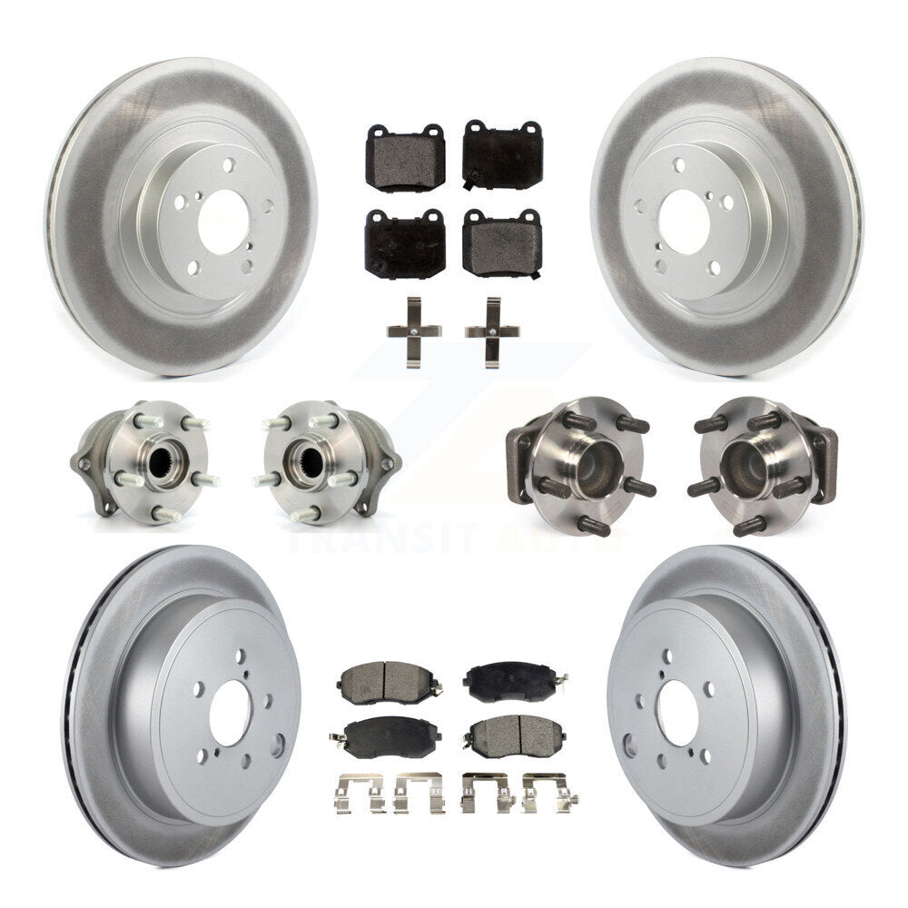 Front Rear Hub Bearing Coat Brake Rotor Pads Kit (10Pc) For 17 Subaru BRZ Limited/Premium KBB-130038
