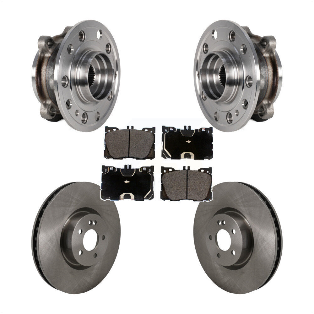 Front Hub Bearing Brake Rotor Pad Kit For Mercedes-Benz C43 AMG GLC43 E450 E400 E300 C450 KBB-130048