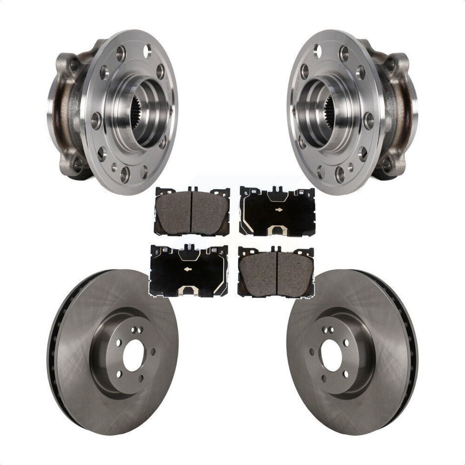 Front Hub Bearing Brake Rotor Pad Kit For Mercedes-Benz C43 AMG GLC43 E450 E400 E300 C450 KBB-130048