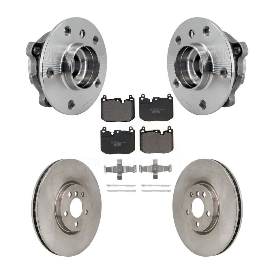 Front Hub Bearing Assembly Disc Brake Rotor & Pads Kit For Mini Cooper Countryman Clubman KBB-130052