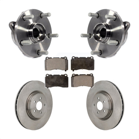 Front Hub Bearing Assembly Disc Brake Rotors And Pads Kit For 2004 Subaru Impreza WRX STI KBB-130053