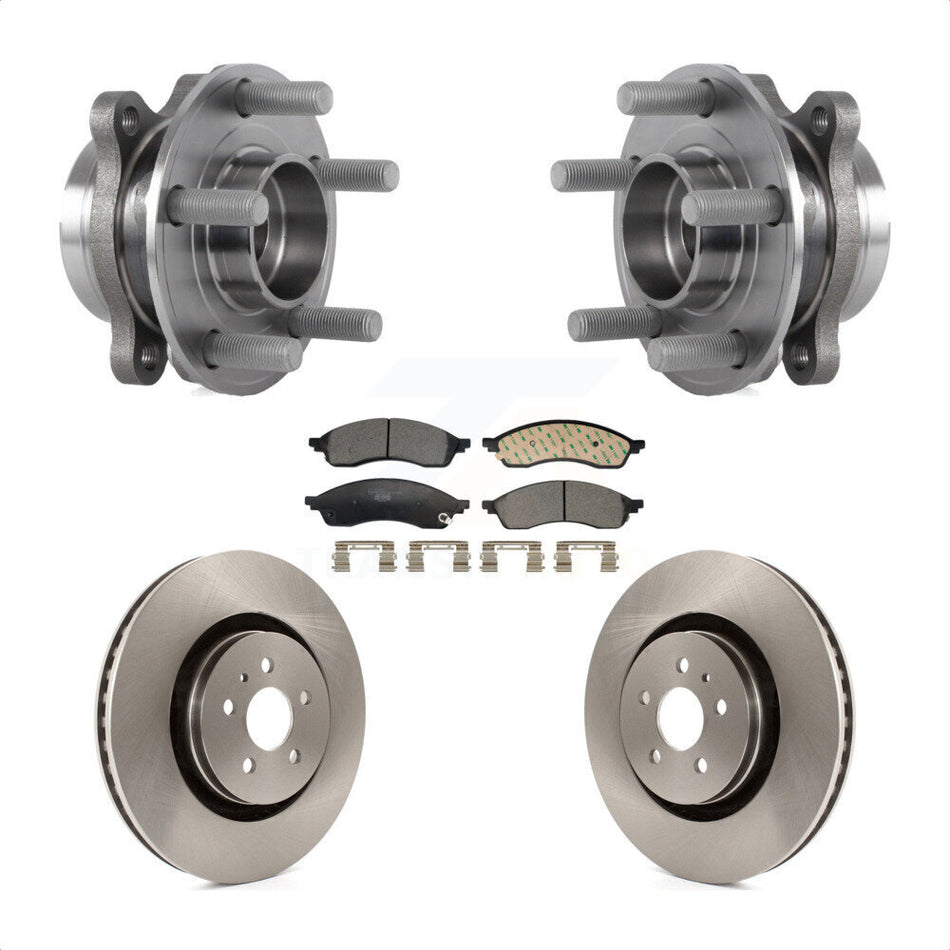 Front Hub Bearing Assembly Disc Brake Rotors And Ceramic Pads Kit For Lincoln Nautilus KBB-130062