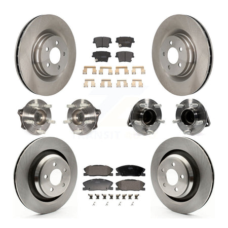 Front Rear Hub Bearings Assembly Disc Brake Rotors And Pads Kit (10Pc) For Dodge Charger KBB-130085
