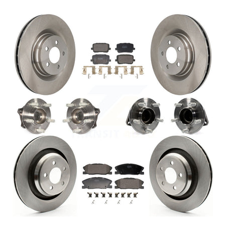 Front Rear Hub Bearings Assembly Disc Brake Rotors And Pads Kit (10Pc) For Dodge Charger KBB-130087
