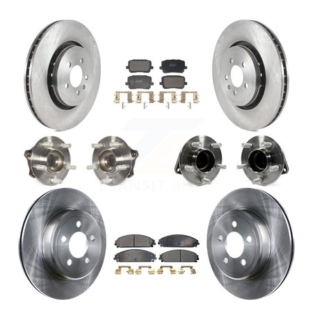 Front Rear Hub Bearing Brake Rotor & Pad Kit (10Pc) For 17-18 Dodge Charger RWD with 5.7L KBB-130089