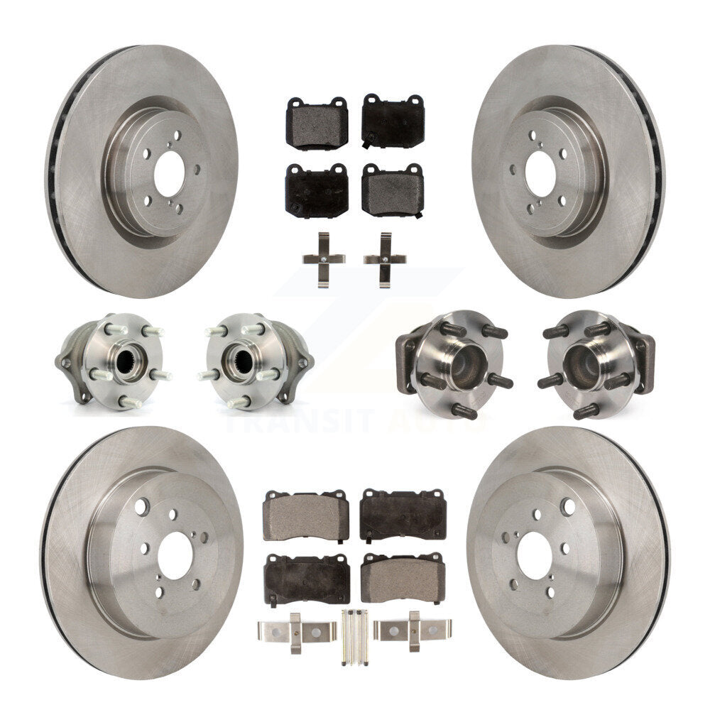 Front Rear Hub Bearings Disc Brake Rotors And Pads Kit (10Pc) For Subaru BRZ Toyota 86 KBB-130096