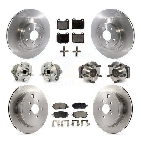 Front Rear Hub Bearing Brake Rotor Pad Kit (10Pc) For 17 Subaru BRZ Without Brembo Brakes KBB-130097