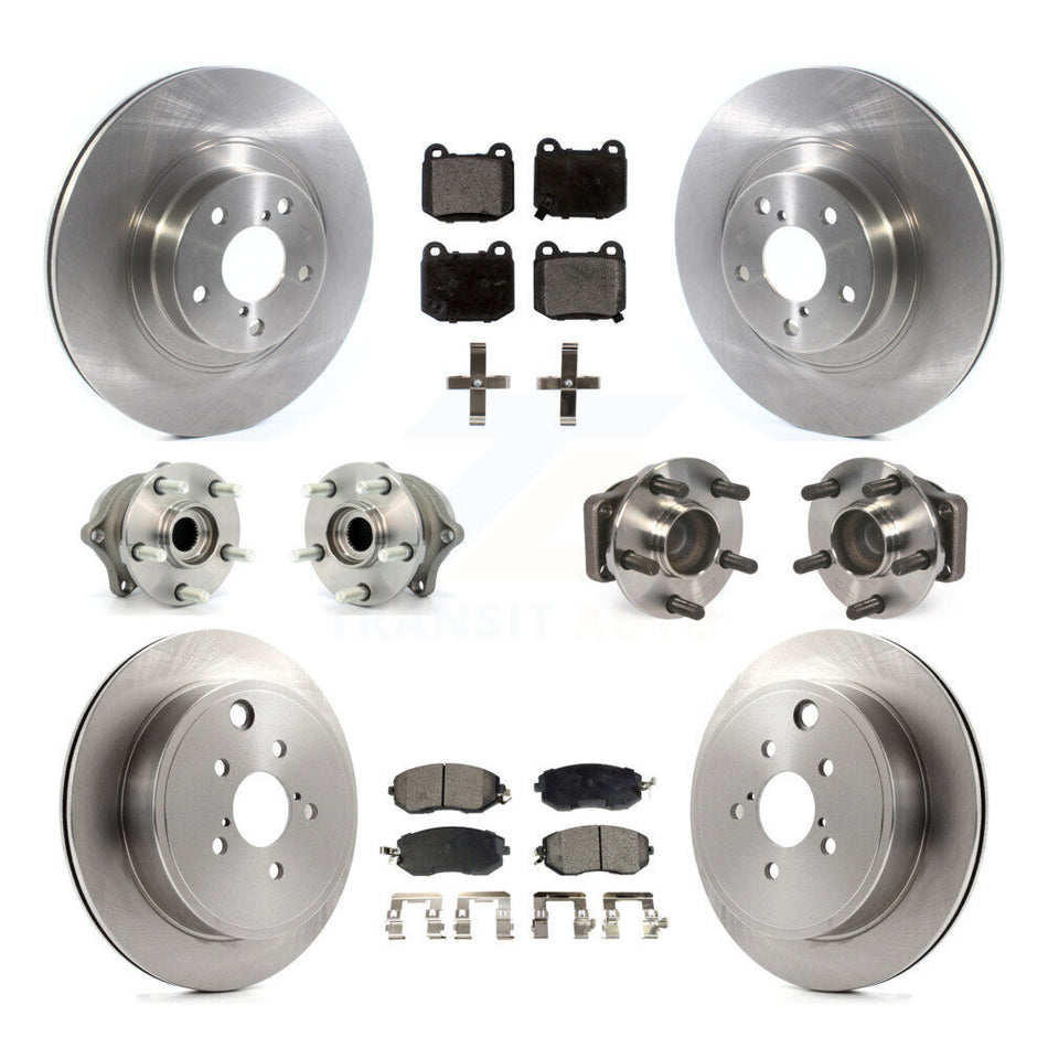 Front Rear Hub Bearing Brake Rotor Pad Kit (10Pc) For 17 Subaru BRZ Without Brembo Brakes KBB-130097