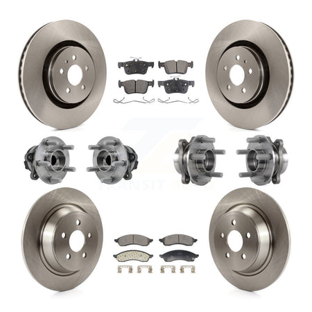 Front Rear Hub Bearing Disc Brake Rotor Pad Kit (10Pc) For 2022-2023 Lincoln Nautilus FWD KBB-130104