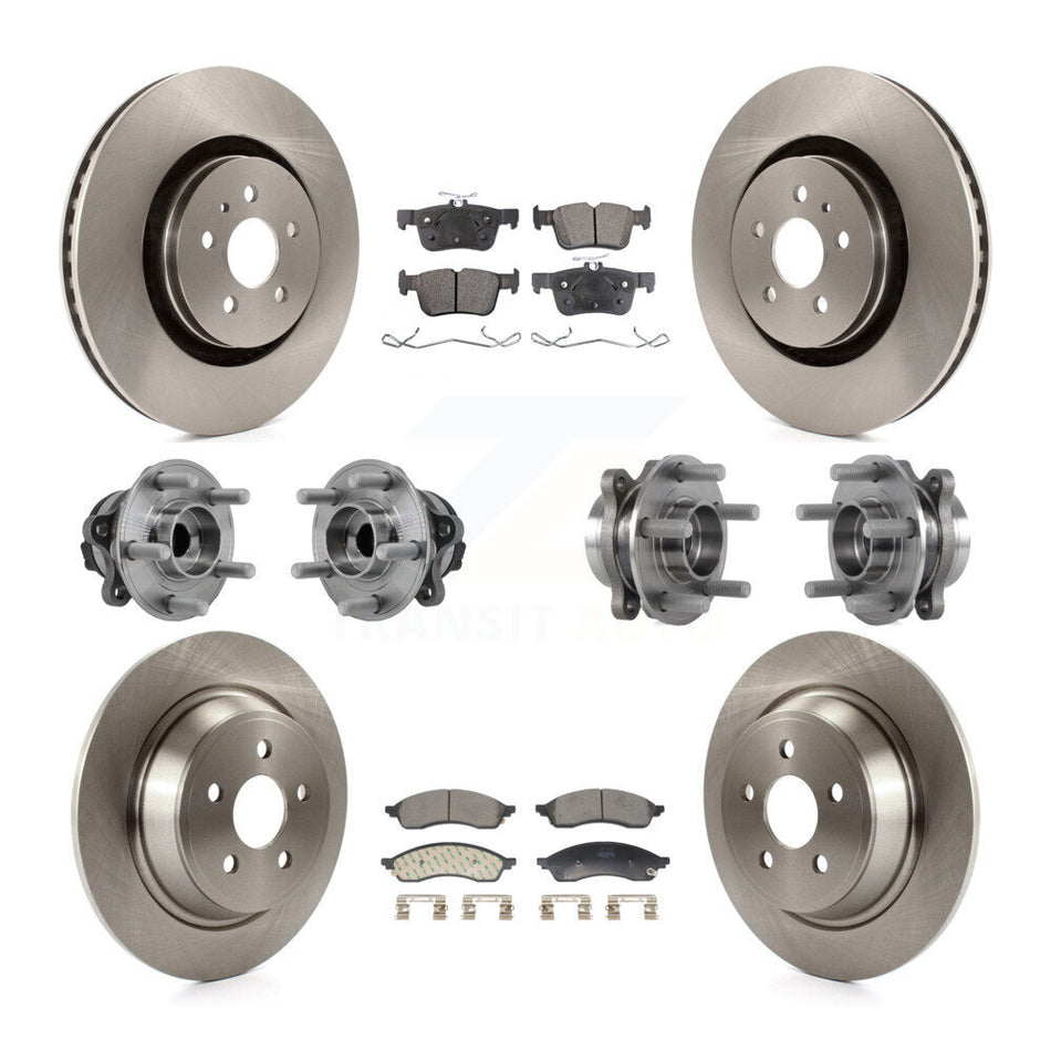 Front Rear Hub Bearing Disc Brake Rotor Pad Kit (10Pc) For 2022-2023 Lincoln Nautilus FWD KBB-130104