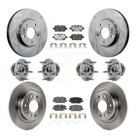 Front Rear Hub Bearing Brake Rotor & Pad Kit (10Pc) For Chevrolet Equinox GMC Terrain 4WD KBB-130105