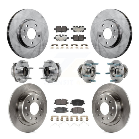 Front Rear Hub Bearing Brake Rotor & Pad Kit (10Pc) For Chevrolet Equinox GMC Terrain FWD KBB-130106