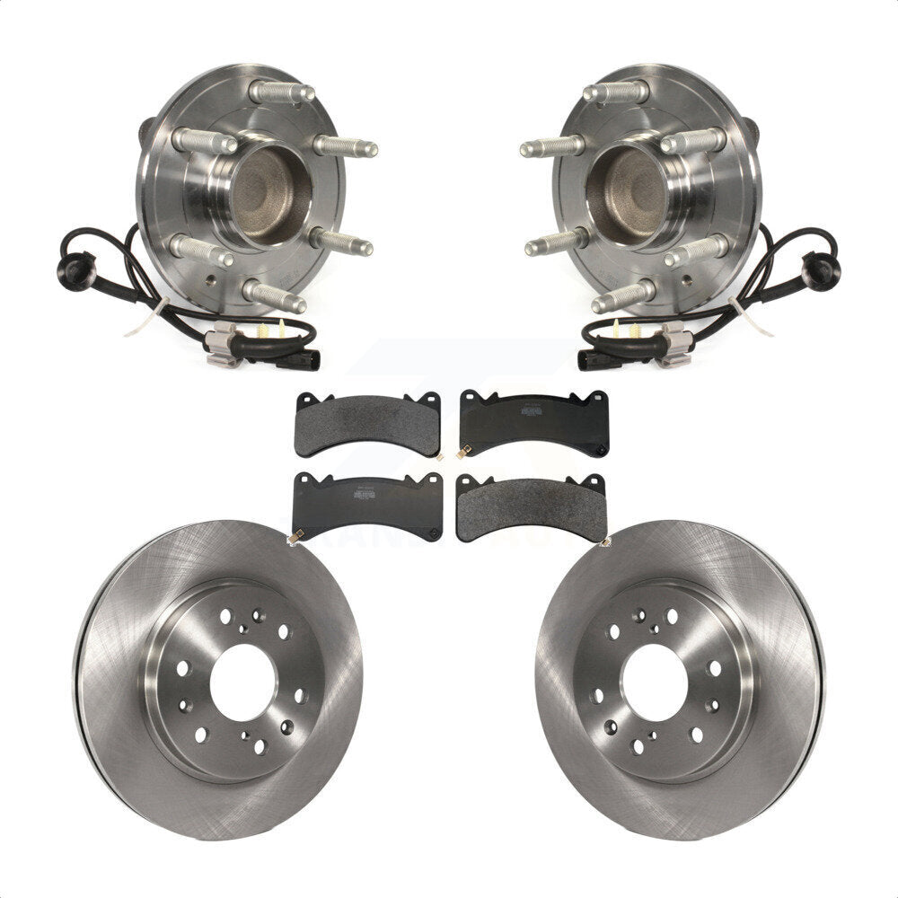 Front Hub Bearing Brake Rotor & Pads Kit For GMC Sierra 1500 Chevrolet Silverado Yukon XL KBB-130114