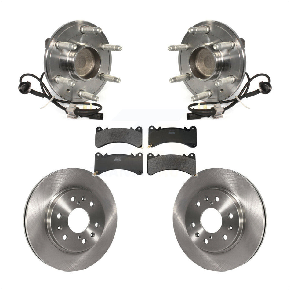Front Hub Bearing Brake Rotor & Pads Kit For GMC Sierra 1500 Chevrolet Silverado Yukon XL KBB-130114
