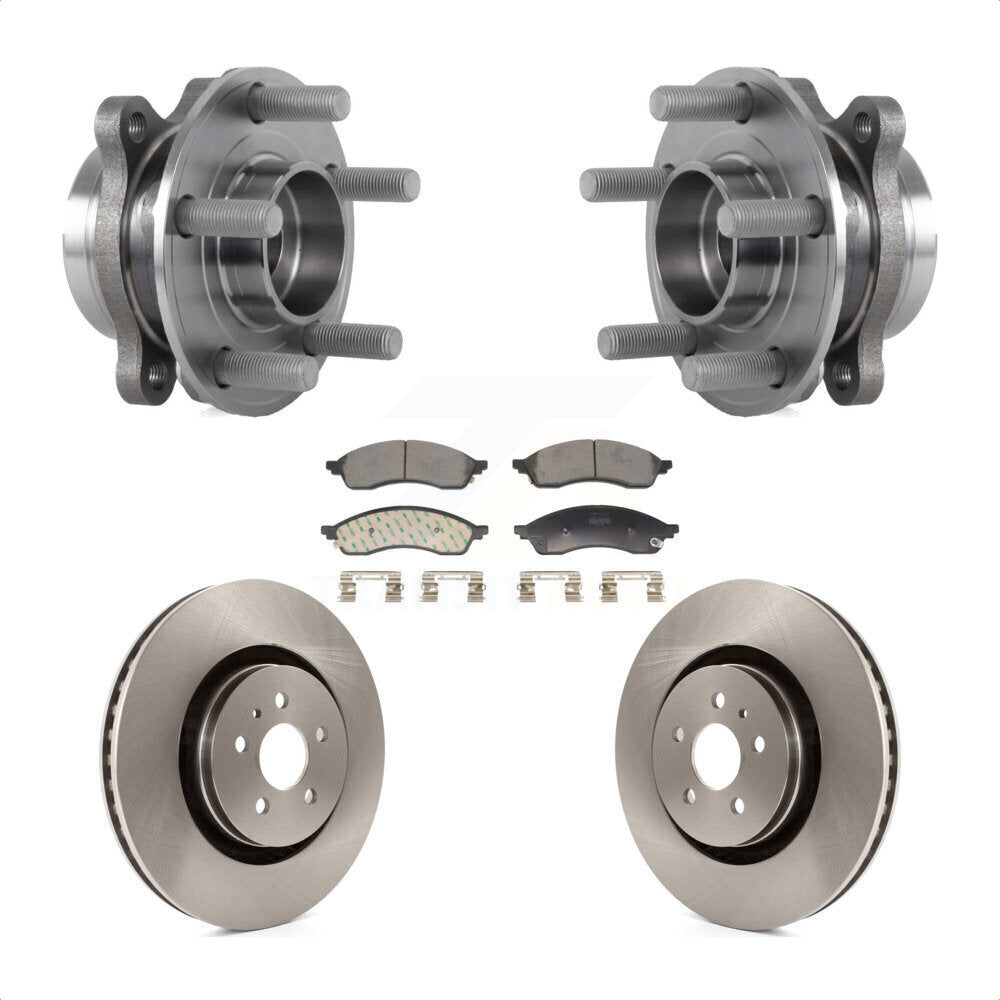 Front Hub Bearing Assembly Disc Brake Rotors And Pads Kit For Lincoln Nautilus KBB-130126