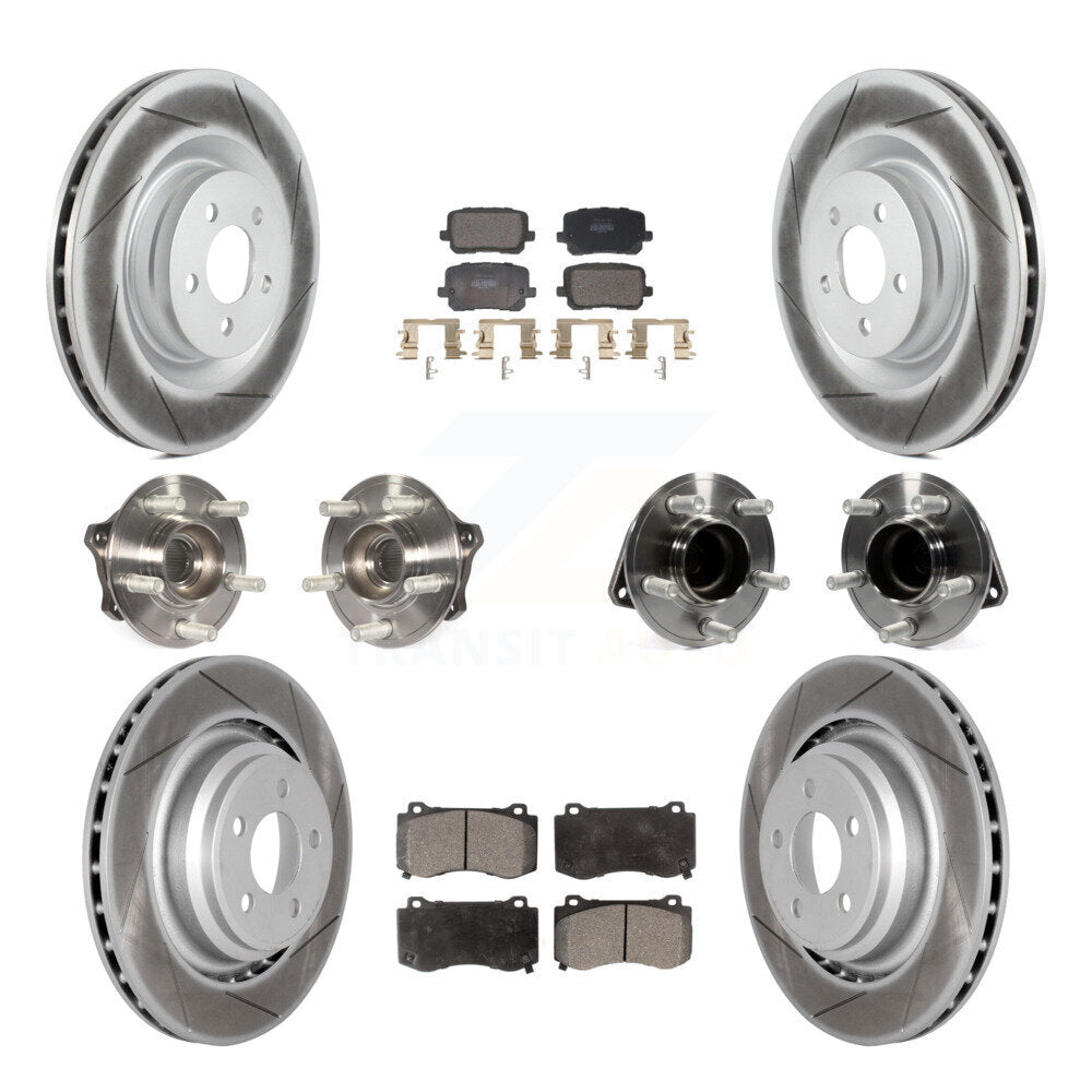Front Rear Hub Bearings Coated Disc Brake Rotors And Pads Kit (10Pc) For Dodge Charger KBB-130147