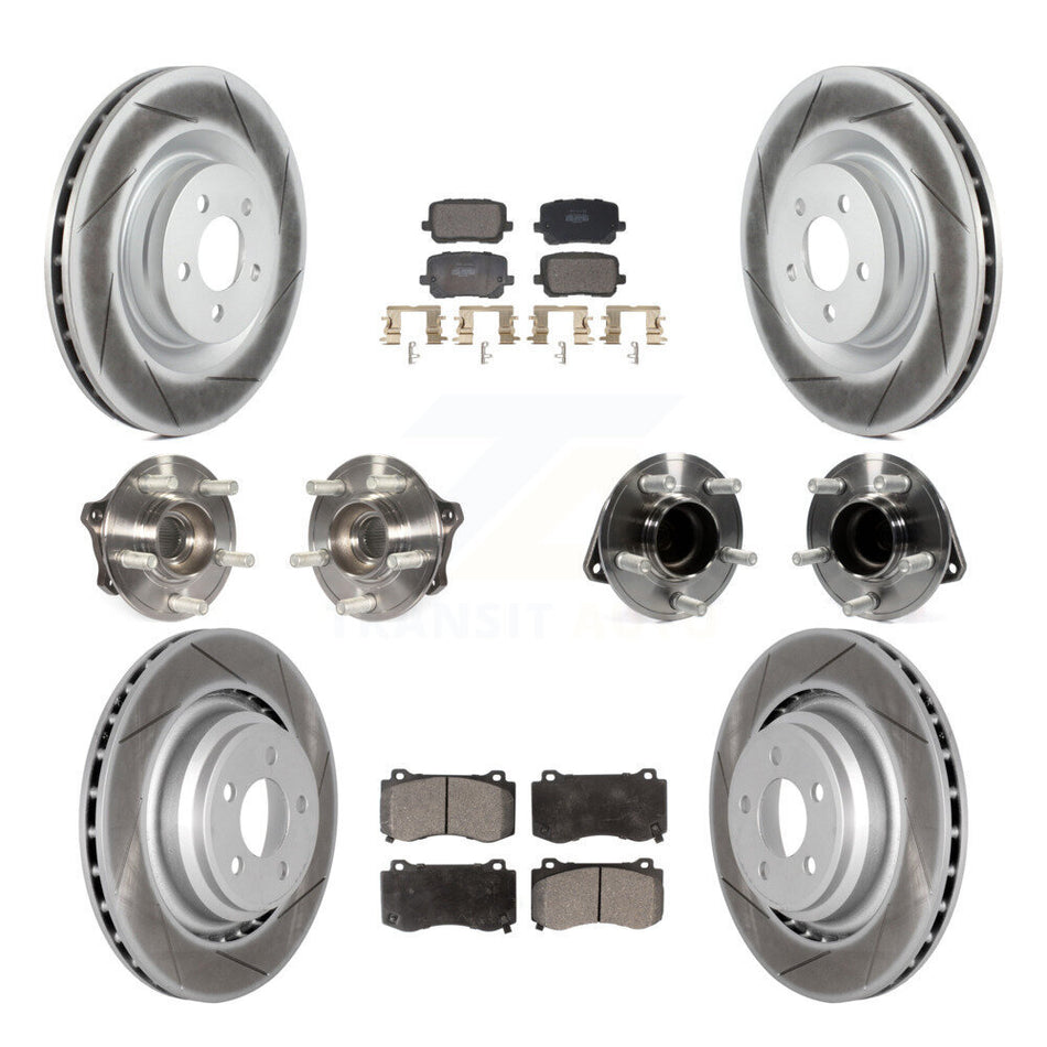 Front Rear Hub Bearings Coated Disc Brake Rotors And Pads Kit (10Pc) For Dodge Charger KBB-130147