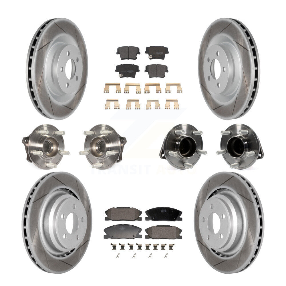 Front Rear Hub Bearings Coated Disc Brake Rotors And Pads Kit (10Pc) For Dodge Charger KBB-130148