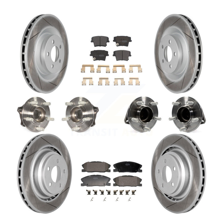 Front Rear Hub Bearings Coated Disc Brake Rotors And Pads Kit (10Pc) For Dodge Charger KBB-130148